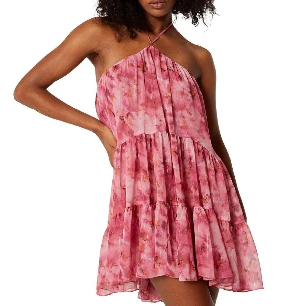 Misa Los Angeles Sastra Dress, Abstract Fire Florals, Size S, NWT